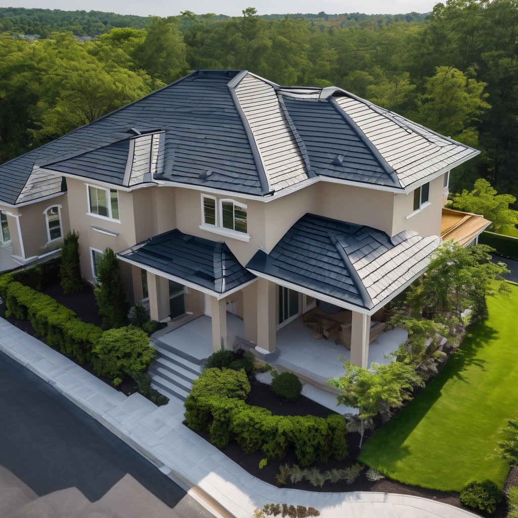 New roof installation showing proper shingle alignment and edge detail